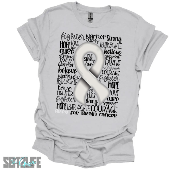 Support, Strength and Awareness of Brain Cancer T-Shirt (Adult) - Image 3