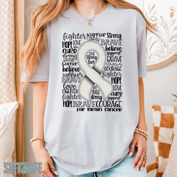 Support, Strength and Awareness of Brain Cancer T-Shirt (Adult)